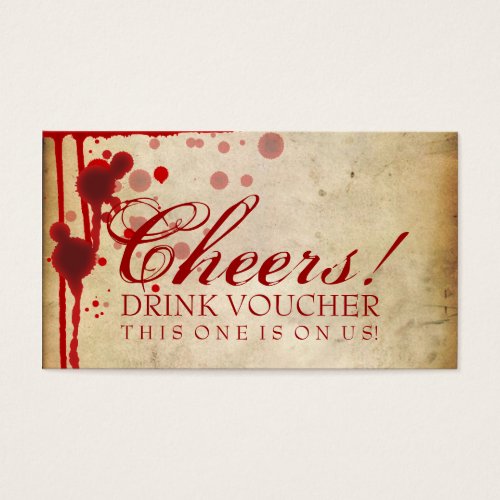 Vampire Halloween Drink Voucher Fake Blood Red Business Cards