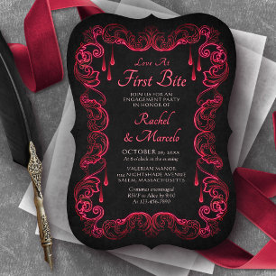 Vampire Halloween Engagement Party Invitation