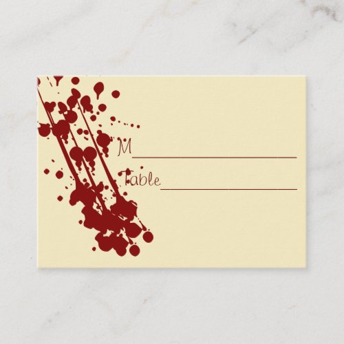 Vampire Halloween Fake Blood Wedding Placecards