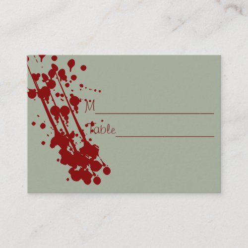 Vampire Halloween Fake Blood Wedding Placecards