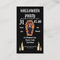  Vampire 🖤 halloween party- Black Invitation card