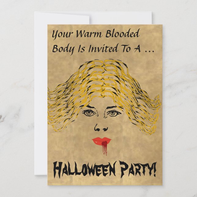 Vampire Halloween Party Invitation (Front)