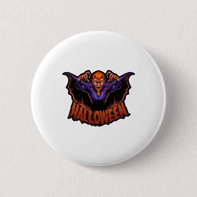 vampire halloween t shirt halloween button (Front)