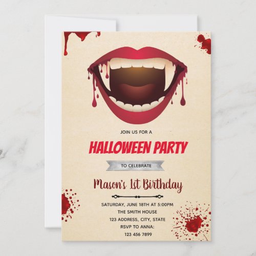 Vampire halloween theme  holiday card