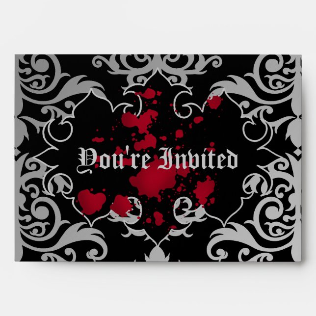 Vampire Halloween theme wedding youre invited Envelope (Front)
