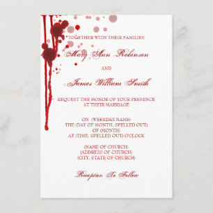 Vampire Halloween Wedding Fake Blood Red Invitation