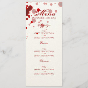 Vampire Halloween Wedding Menu Fake Blood Red