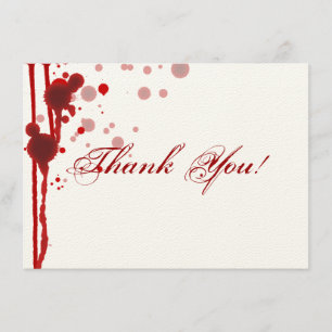 Vampire Halloween Wedding Thank You Fake Blood Red Card