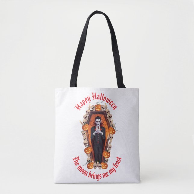  Vampire Halloween White Tote bag 🧛‍♂️🤍 (Front)