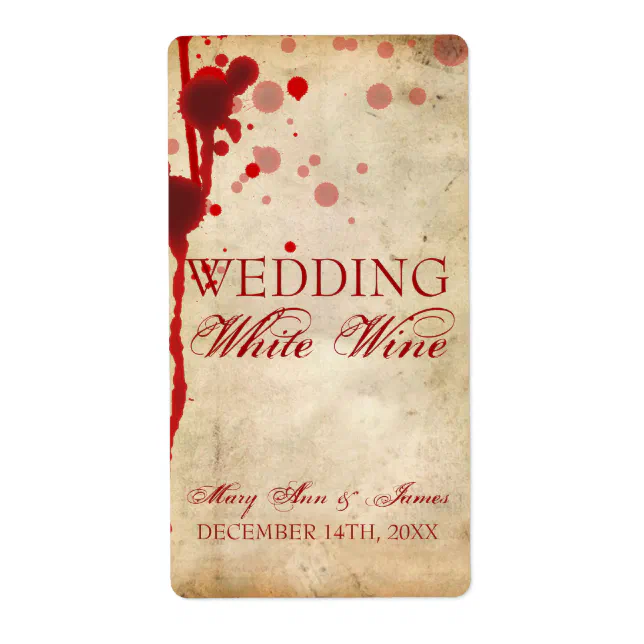 Vampire Halloween Wine Label Fake Blood Red | Zazzle