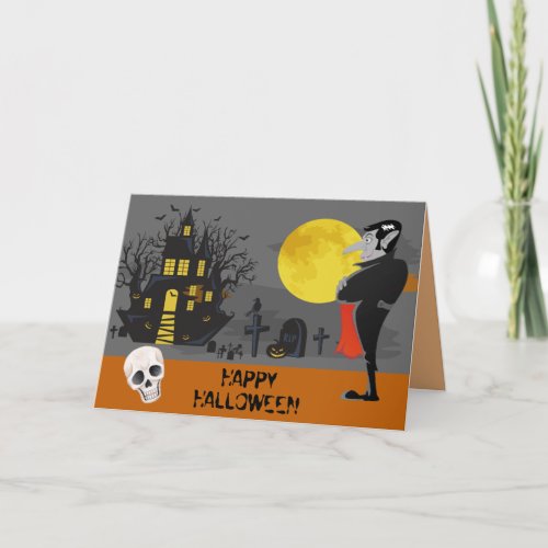 Vampire Haunted House Halloween Card