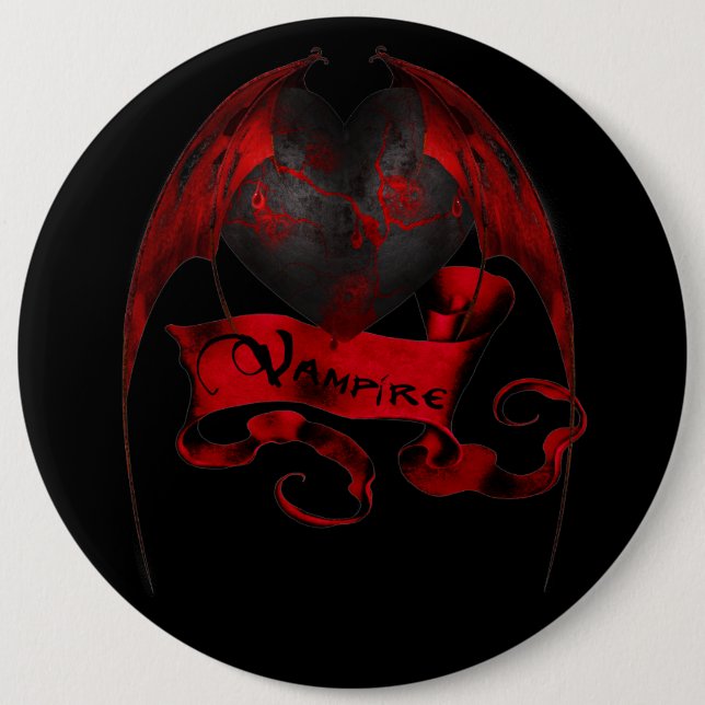 Vampire Heart Pinback Button (Front)