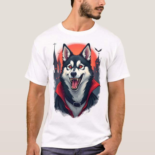 Vampire Husky Bite T-Shirt (Front)
