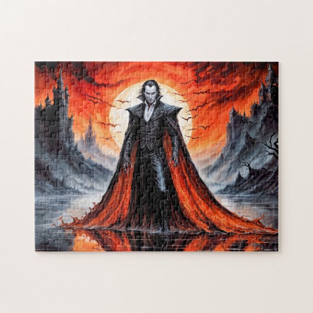 Vampire in Red Moonlight Jigsaw Puzzle (Horizontal)