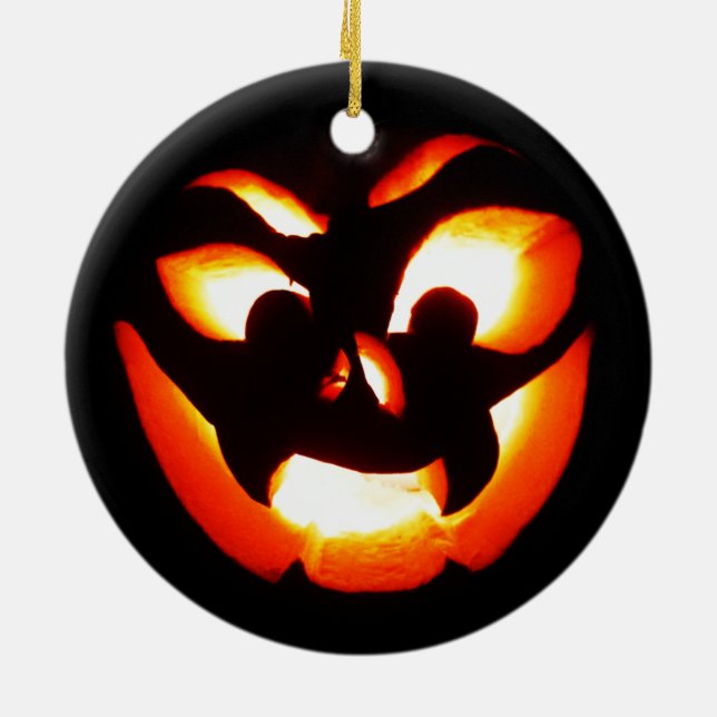 Vampire Jack-O-Lantern Ceramic Ornament (Back)