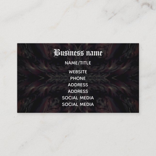 Vampire kaleidoscope Gothic Business Card (Front)