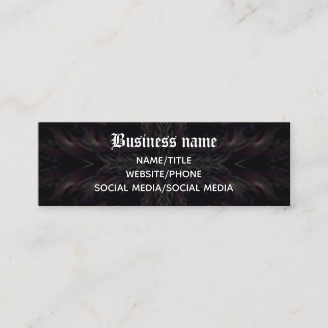 Vampire kaleidoscope Gothic medieval Mini Business Card (Front)