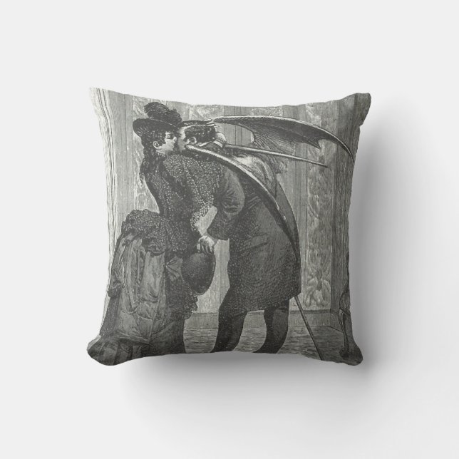 Vampire Kiss Victorian/Gothic Decorative Pillow (Front)