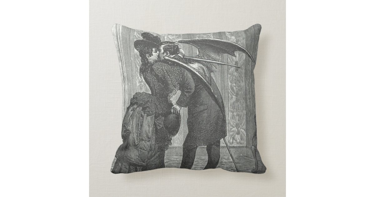 Vampire Kiss Victorian Gothic Decorative Pillow Zazzle Com