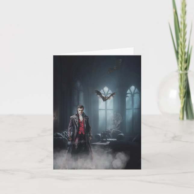 Vampire Lair Halloween Holiday Card (Front)