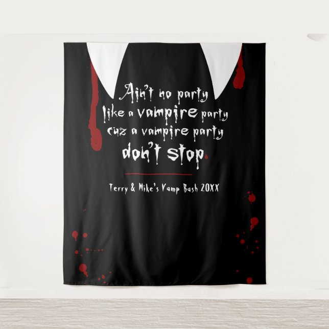 Vampire Lair Party Don't Stop Halloween Backdrop (Front)
