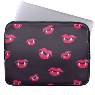 Vampire Lips And Fangs Pattern Laptop Sleeve