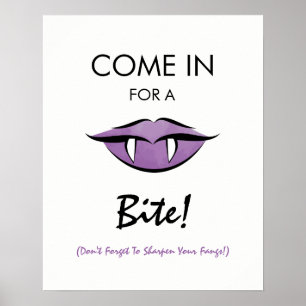 Vampire Lips Goth Halloween Party Welcome Sign