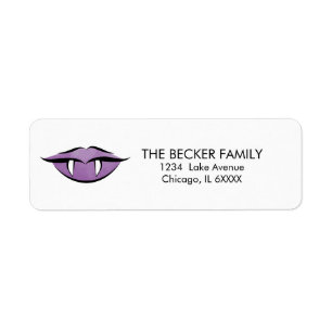 Vampire Lips Goth Halloween Return Address Labels