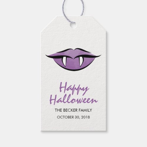 Vampire Lips Goth Happy Halloween Gift Tag