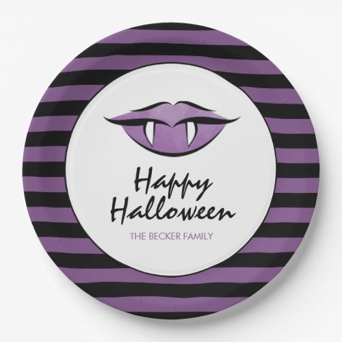 Vampire Lips Goth Happy Halloween Paper Plates