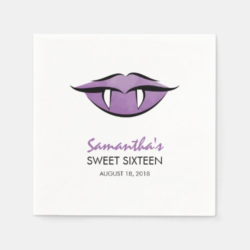 Vampire Lips Goth Sweet Sixteen Paper Napkins