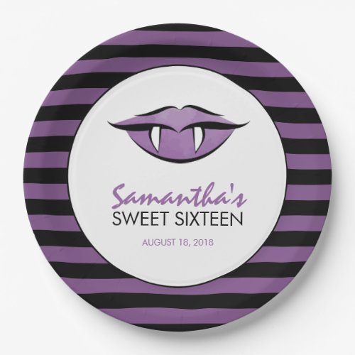 Vampire Lips Goth Sweet Sixteen Party Paper Plates