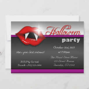 Vampire Lips Halloween Party Invitations