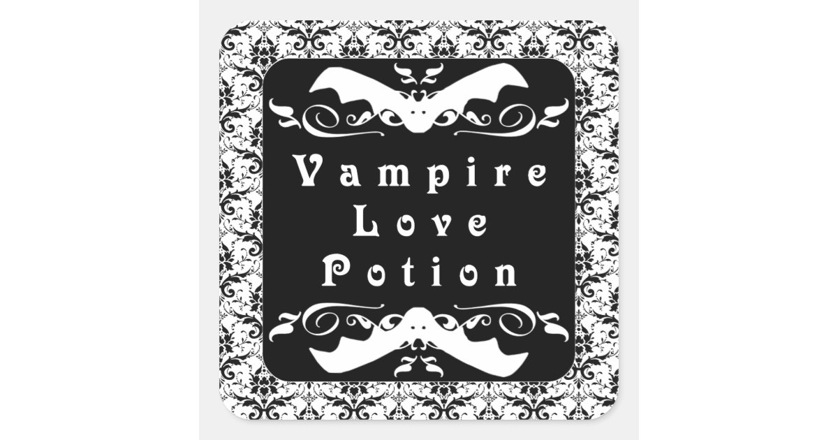 Vampire Love Potion (Black) Halloween Stickers | Zazzle