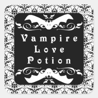 Vampire Love Potion (Black) Halloween Stickers