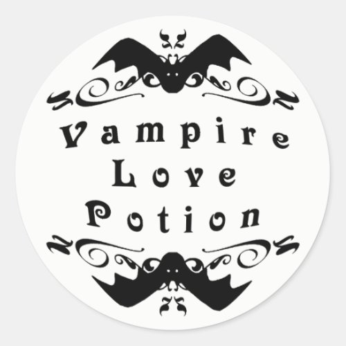 Vampire Love Potion Halloween Classic Round Sticker