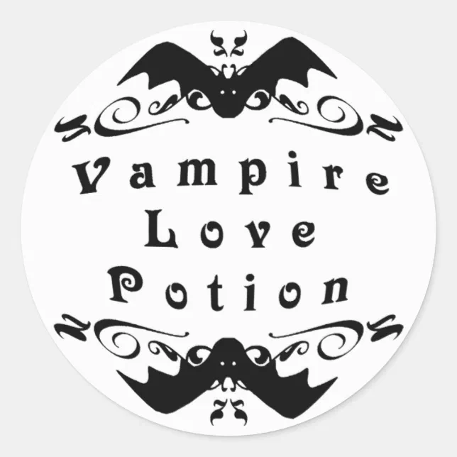 Vampire Love Potion Halloween Classic Round Sticker | Zazzle