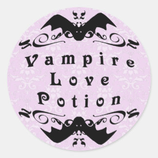 Vampire Love Potion Halloween Round Stickers