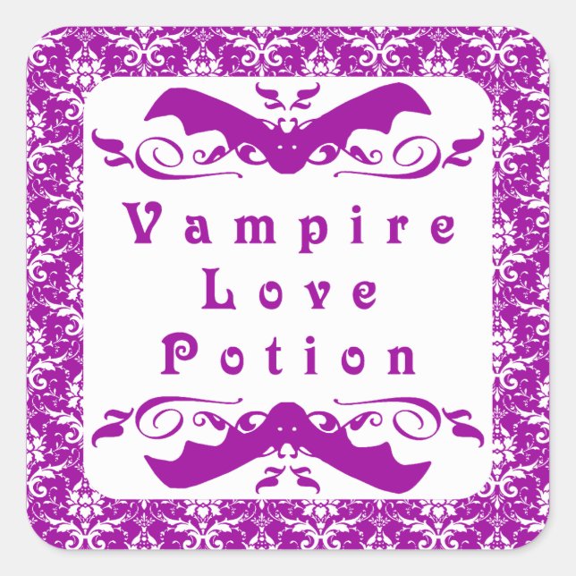 Vampire Love Potion (Purple) Halloween Stickers (Front)