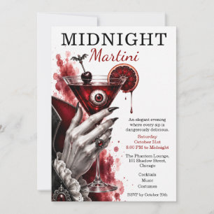 Vampire Martini Halloween Cocktail Party Invitation