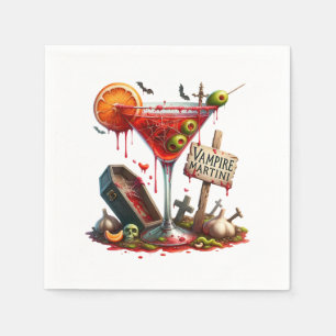 Vampire Martini Halloween Paper Napkins