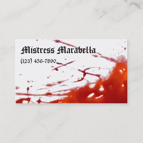 Vampire Mistress Bloody Business Card