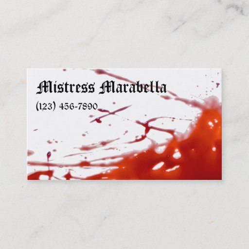 Customizable Vampire Mistress Bloody Business Card
