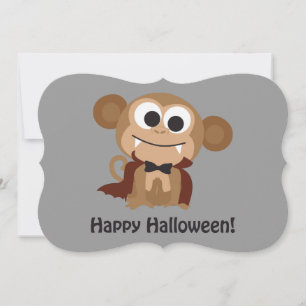 Vampire Monkey Halloween Party Invitation