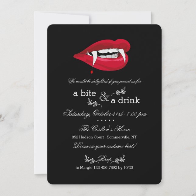 Vampire Mouth Halloween Party Invitation (Front)