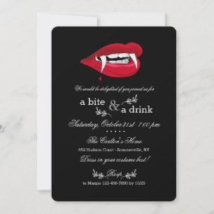 Vampire Mouth Halloween Party Invitation