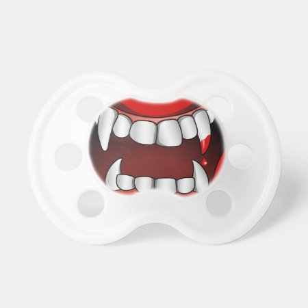 Vampire Mouth With Drop Of Blood Pacifier