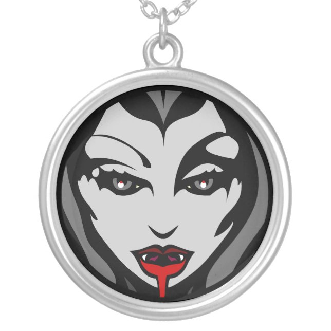 Vampire Necklace Halloween Vampire Girl Necklace (Front)