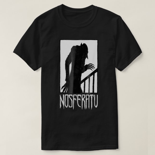 Vampire Nosferatu Monster Shadow Dracula Halloween T-Shirt (Design Front)