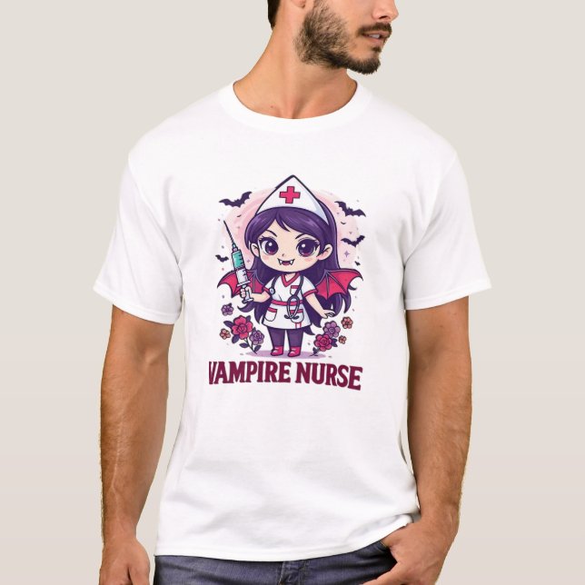 Vampire Nurse Shirt � Funny Halloween Medical Work (Front)